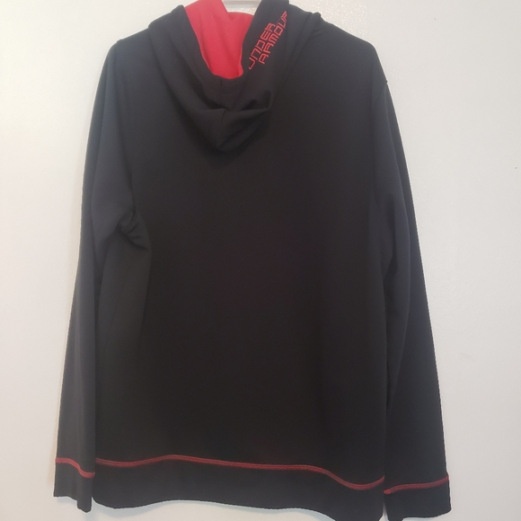 Under Armour Loose Fit Black Red Hooded Sweatshirt Hoodie Large - Picture 7 of 7